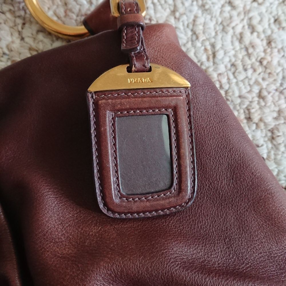 PRADA coffee brown calfskin Hobo Bag - Picture 9 of 14